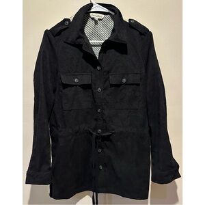 Davi&Dani Women's Corduroy Front Jacket With Aztec Print Back Size Small - Black
